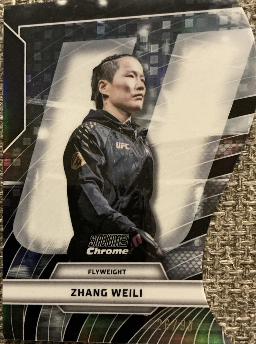 Zhang Weili 2026 Topps Stadium Club UFC Triumvirates #TV-12 Black Refractor