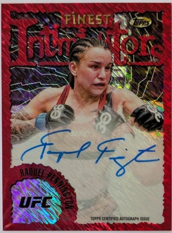 Raquel Pennington 2024 Topps Finest UFC Intimidators Autographs #IA-RPN Red Shimmer Refractor