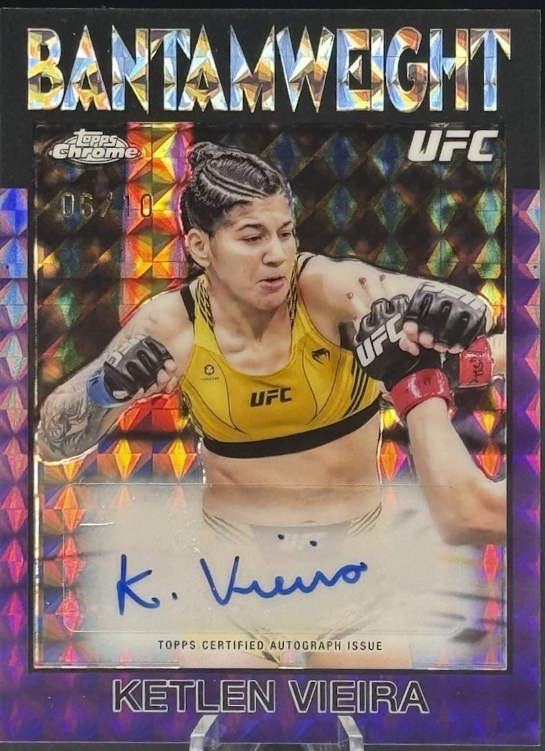 Ketlen Vieira 2026 Topps Chrome UFC 1986 Topps Signatures #86S-KV Purple Geometric Refractor