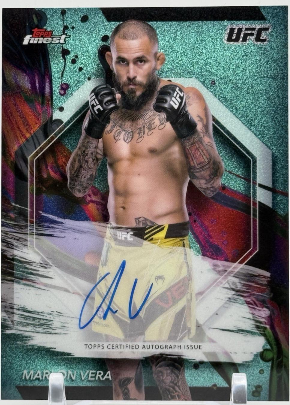 Marlon Vera 2024 Topps Finest UFC Finest Autographs #FA-MNV Aqua Glitter Refractor