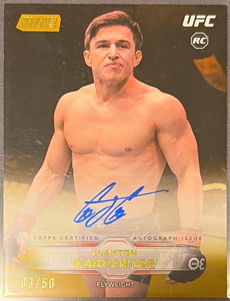 Clayton Carpenter 2026 Topps Stadium Club UFC Base Autographs #BAV-CCR Rainbow Foilboard