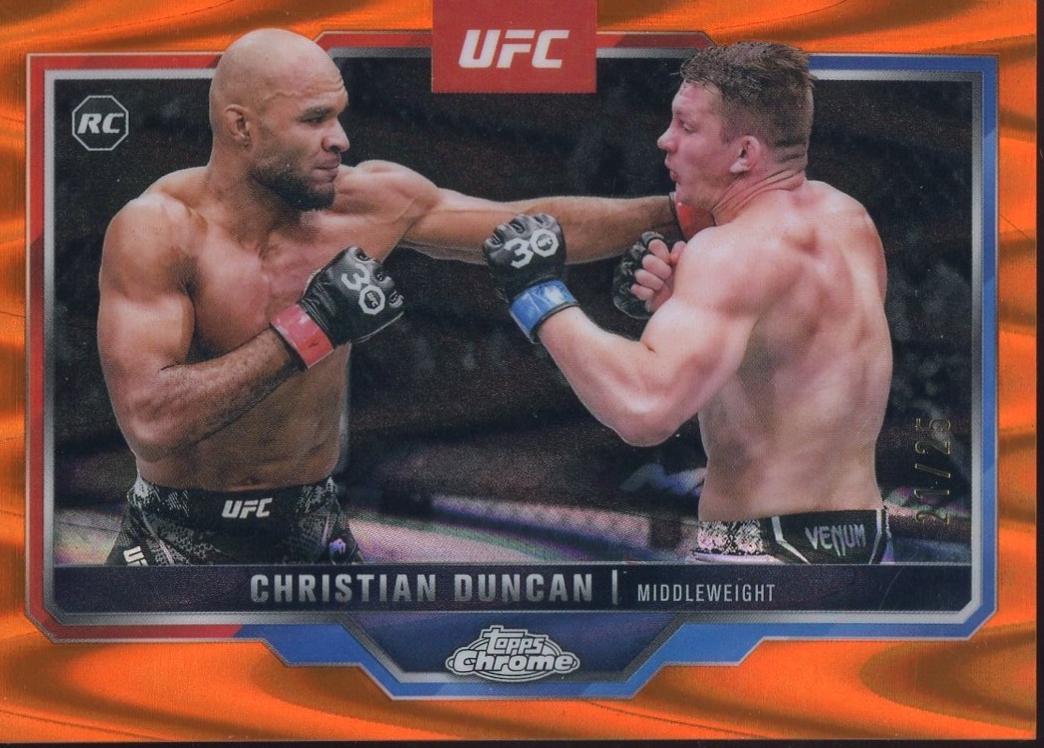 Christian Duncan 2025 Topps Chrome Sapphire UFC Base Sapphire #51 Orange Sapphire