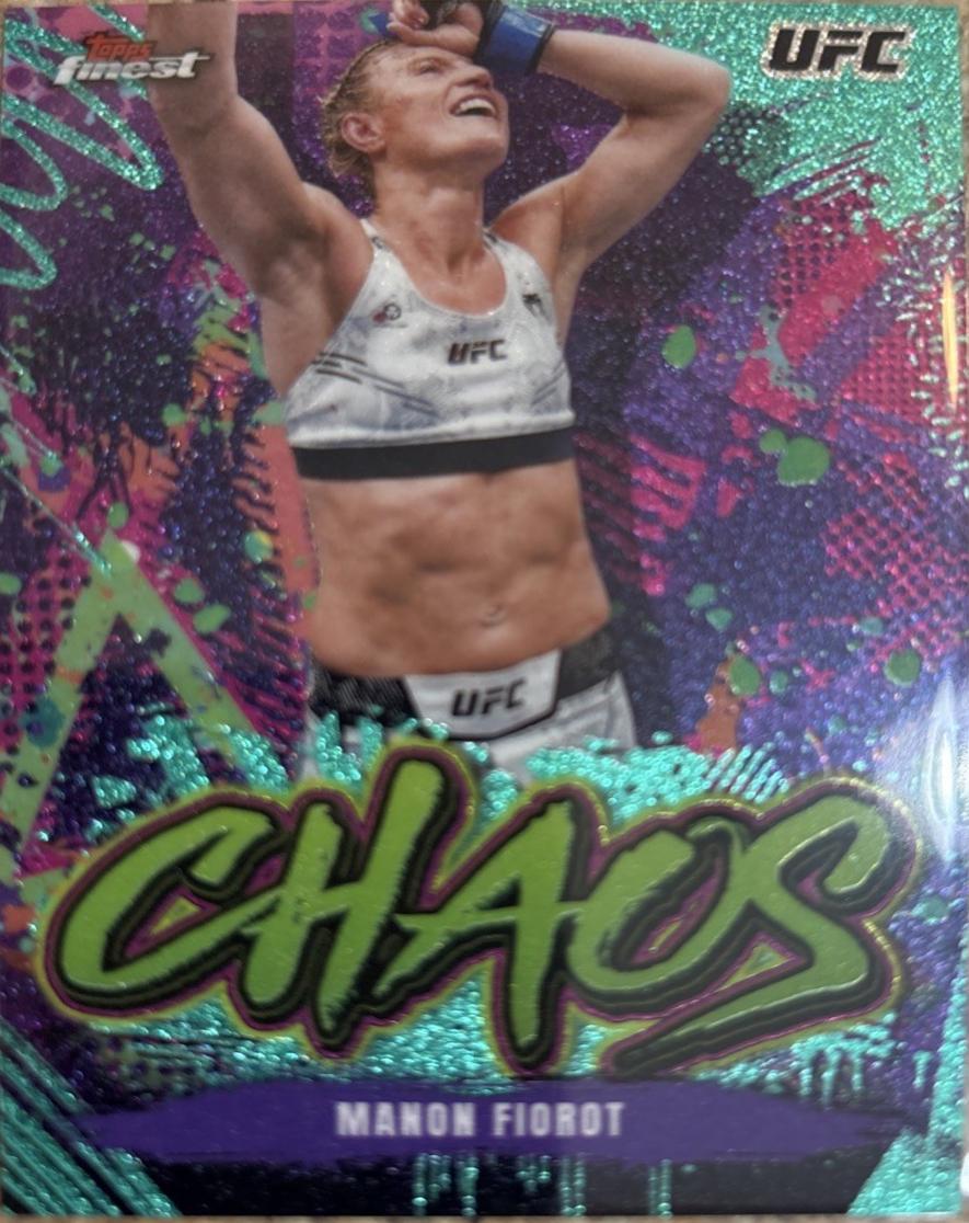 Manon Fiorot 2024 Topps Finest UFC Chaos #CHA-5 Aqua Glitter Refractor