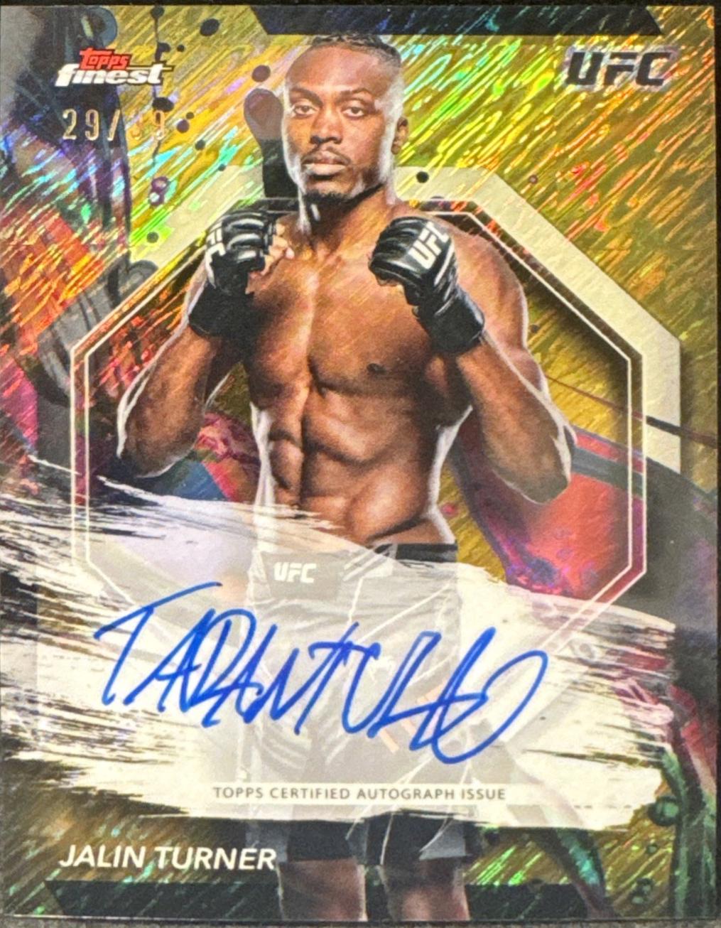 Jalin Turner 2024 Topps Finest UFC Finest Autographs #FA-JTR Gold Shimmer Refractor