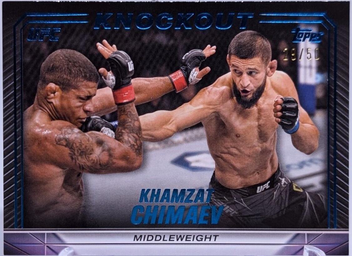Khamzat Chimaev 2024 Topps Knockout UFC Base #4 Blue