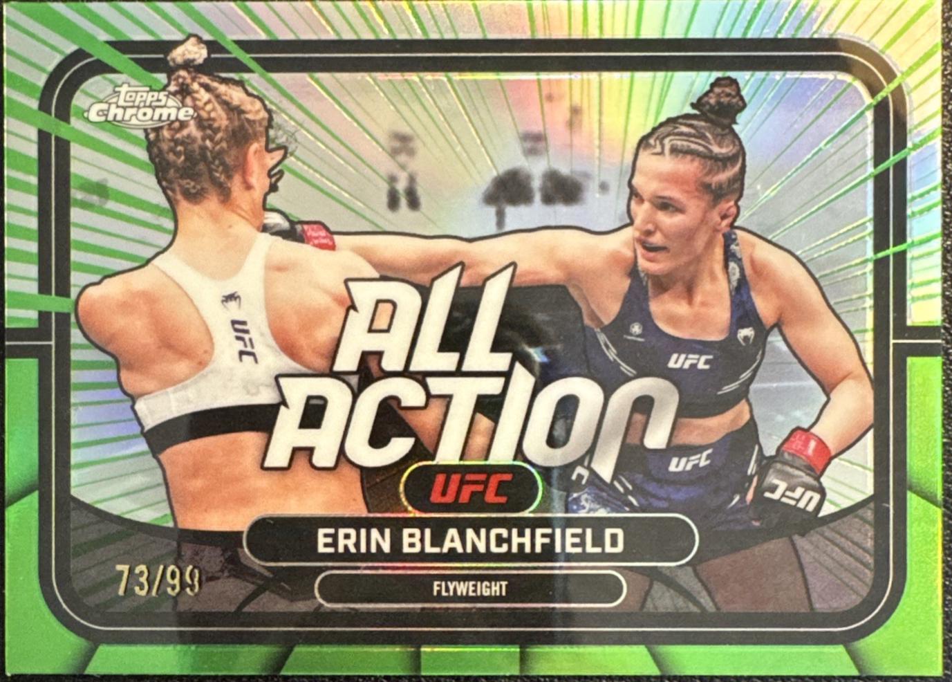 Erin Blanchfield 2026 Topps Chrome UFC All-Action #AA-25 Green Refractor
