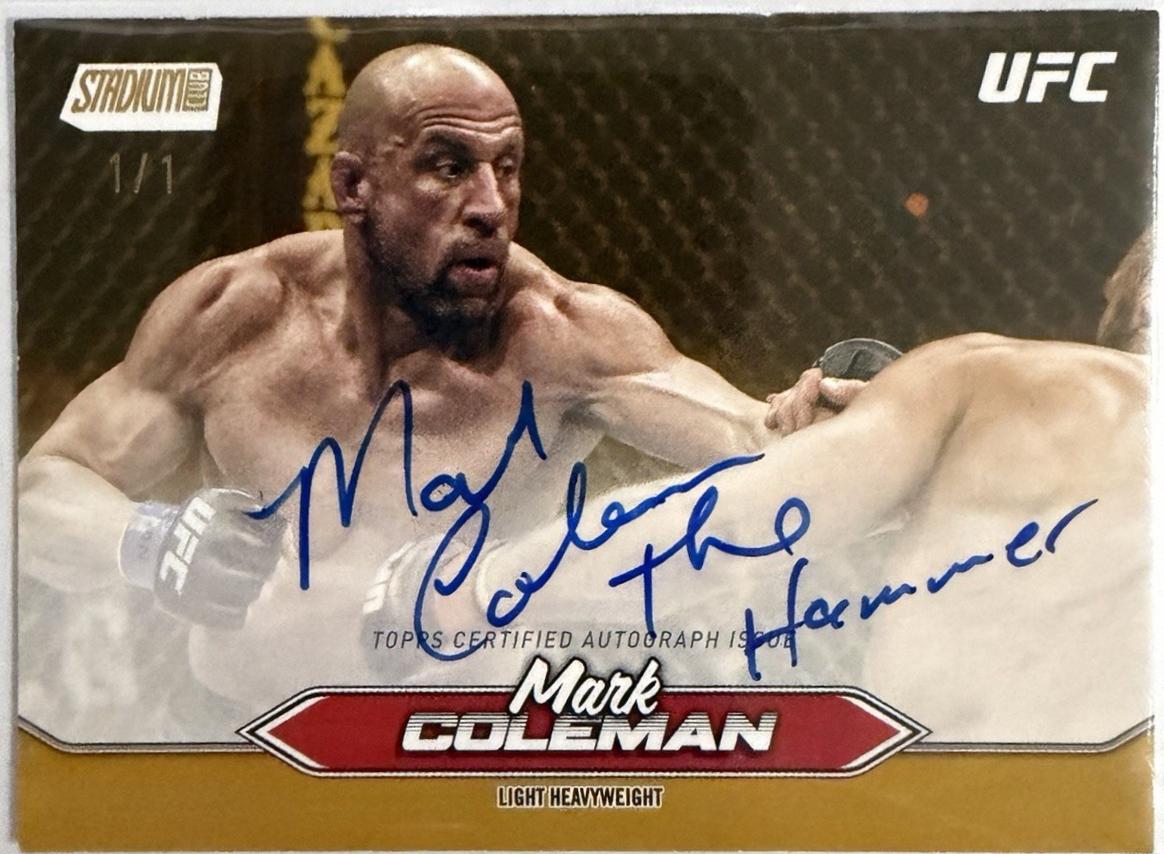 Mark Coleman 2025 Topps Stadium Club UFC Base Autographs #BCA-MCN Gold Rainbow