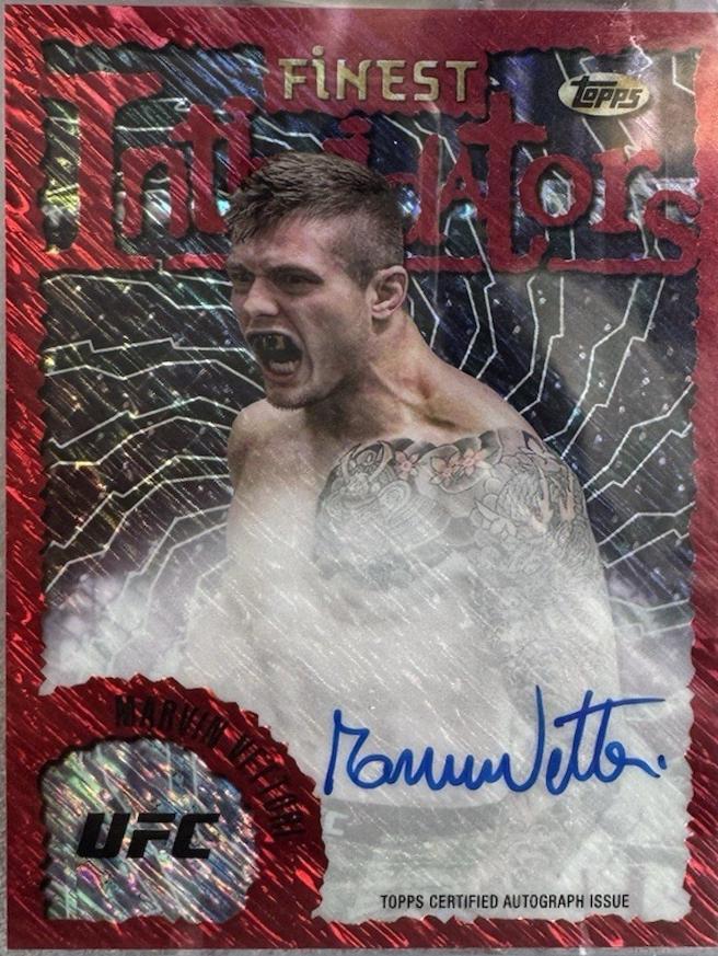 Marvin Vettori 2024 Topps Finest UFC Intimidators Autographs #IA-MVI Red Shimmer Refractor