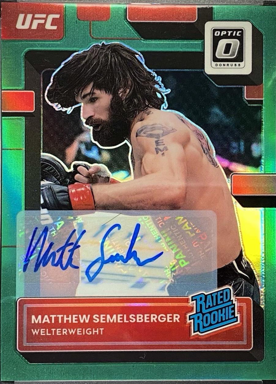 Matthew Semelsberger 2023 Panini Donruss Optic UFC Base Rated Rookies Signatures #101 Green