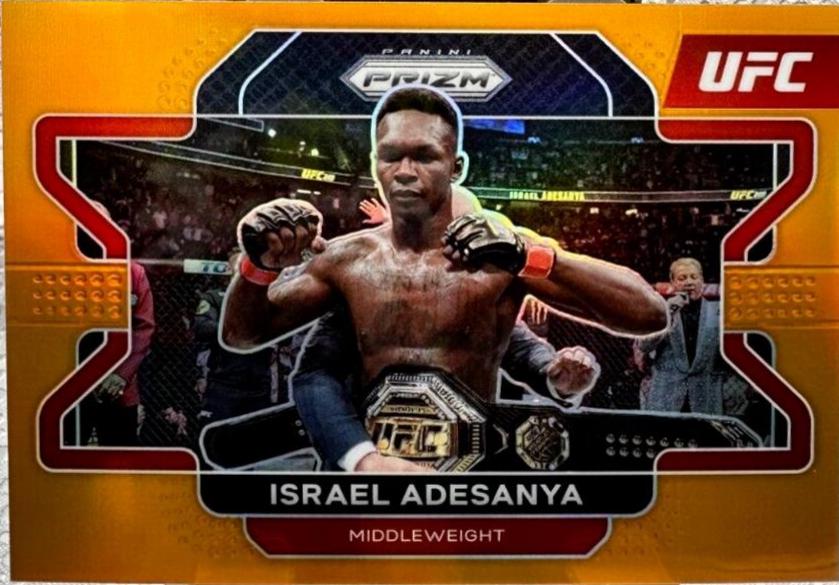 Israel Adesanya 2022 Panini Prizm UFC Base #23 Orange