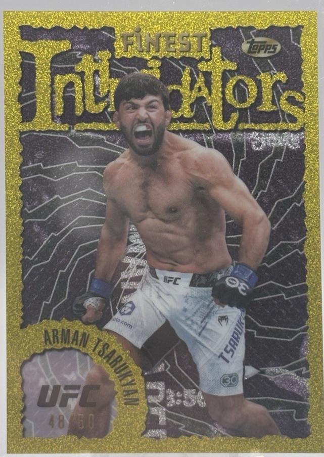 Arman Tsarukyan 2024 Topps Finest UFC Intimidators #INT-13 Gold Refractor