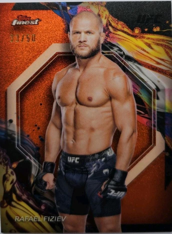Rafael Fiziev 2024 Topps Finest UFC Base Uncommon #156 Tangerine Glitter Refractor