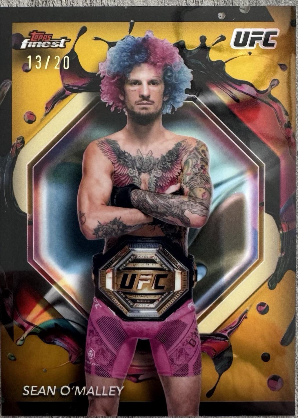 Sean O'Malley 2024 Topps Finest UFC Base Rare #226 Gold Refractor