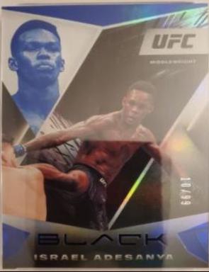 Israel Adesanya 2021 Panini Chronicles UFC Base Black #111 Asia Gold