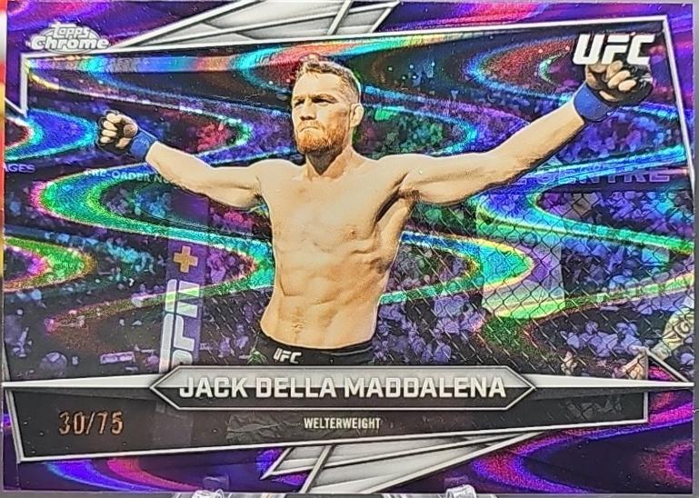 Jack Della Maddalena 2026 Topps Chrome UFC Base #75 Purple Ray Wave Refractor