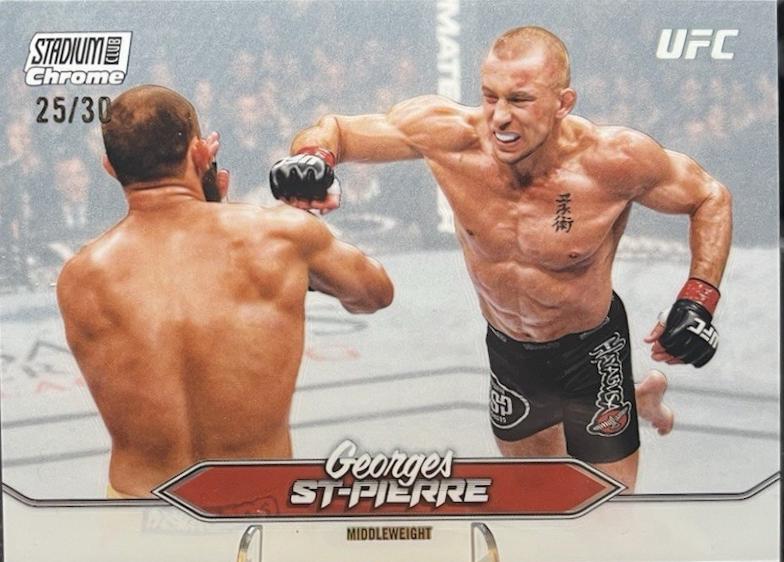 Georges St-Pierre 2025 Topps Stadium Club UFC Base Chrome #C-32 Pearl White Refractor