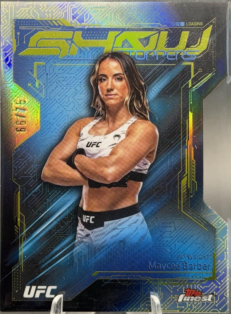Maycee Barber 2025 Topps Finest UFC Showstoppers #SS-22 Die-Cut Refractor