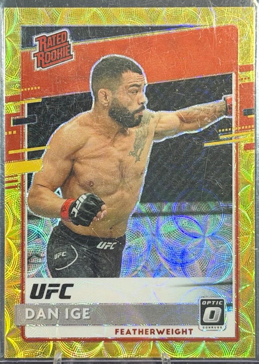 Dan Ige 2021 Panini Chronicles UFC Base Optic Rated Rookies #214 Asia Gold