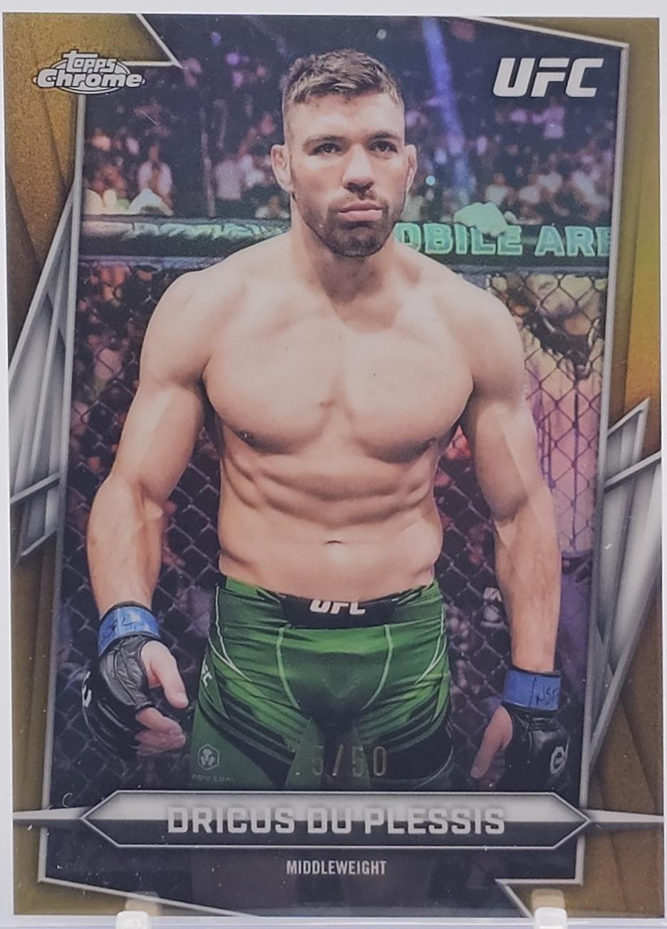 Dricus Du Plessis 2026 Topps Chrome UFC Base #10 Gold Refractor