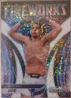 Nate Diaz 2022 Panini Prizm UFC Fireworks #25 White Sparkle