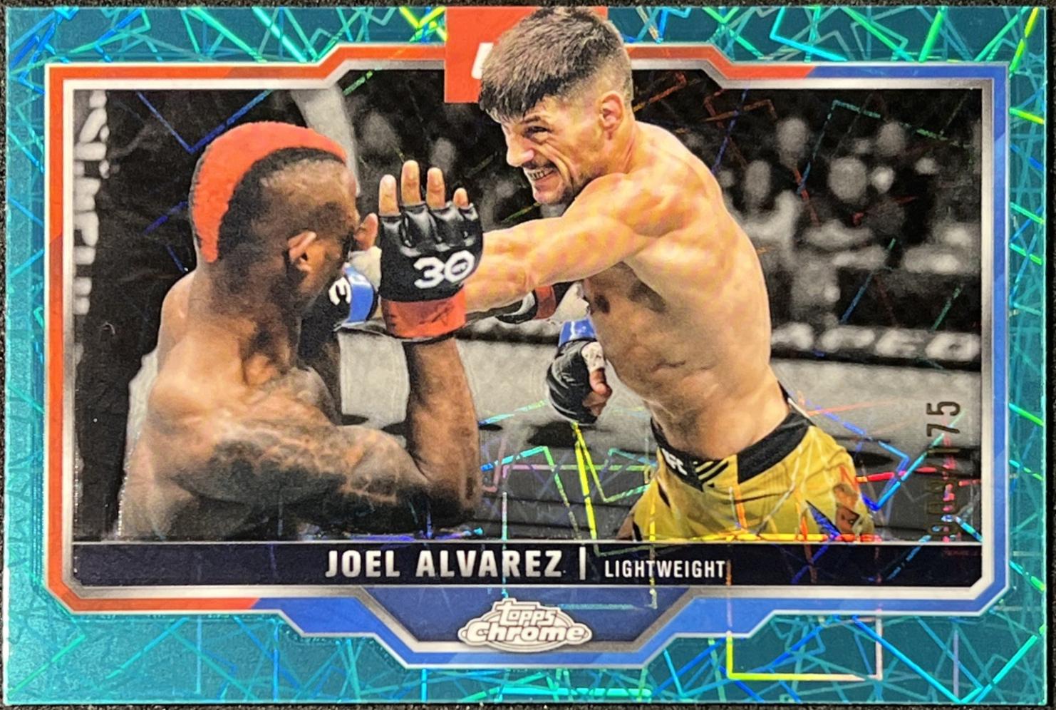Joel Alvarez 2025 Topps Chrome UFC Base #65 Teal Lazer Refractor
