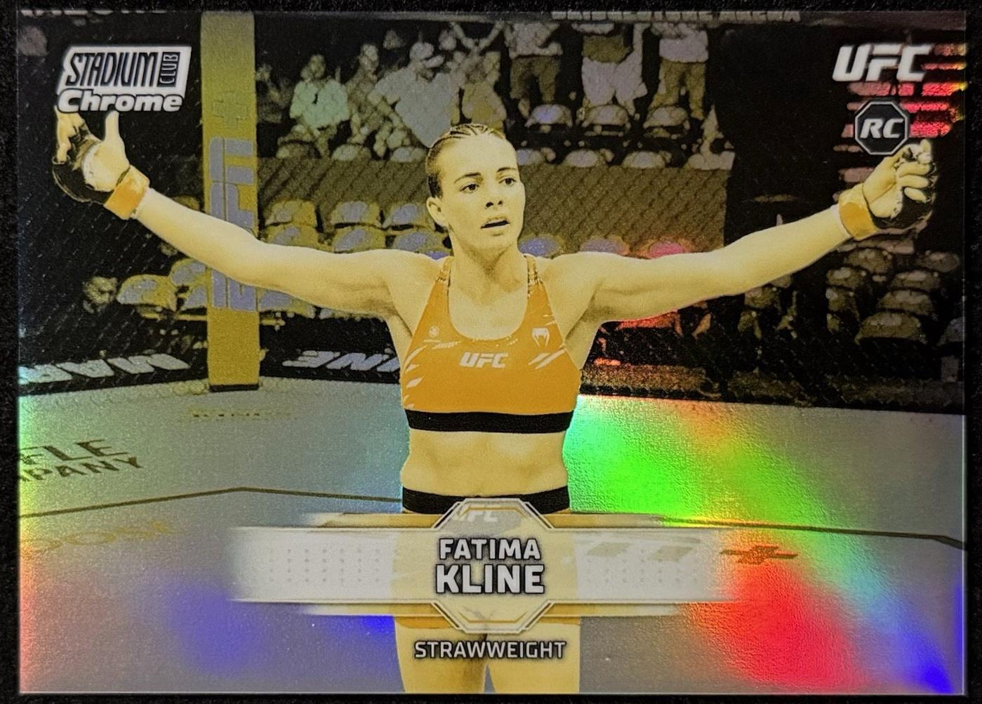 Fatima Kline 2026 Topps Stadium Club UFC Chrome Base #CB-139 Gold Minted Refractor