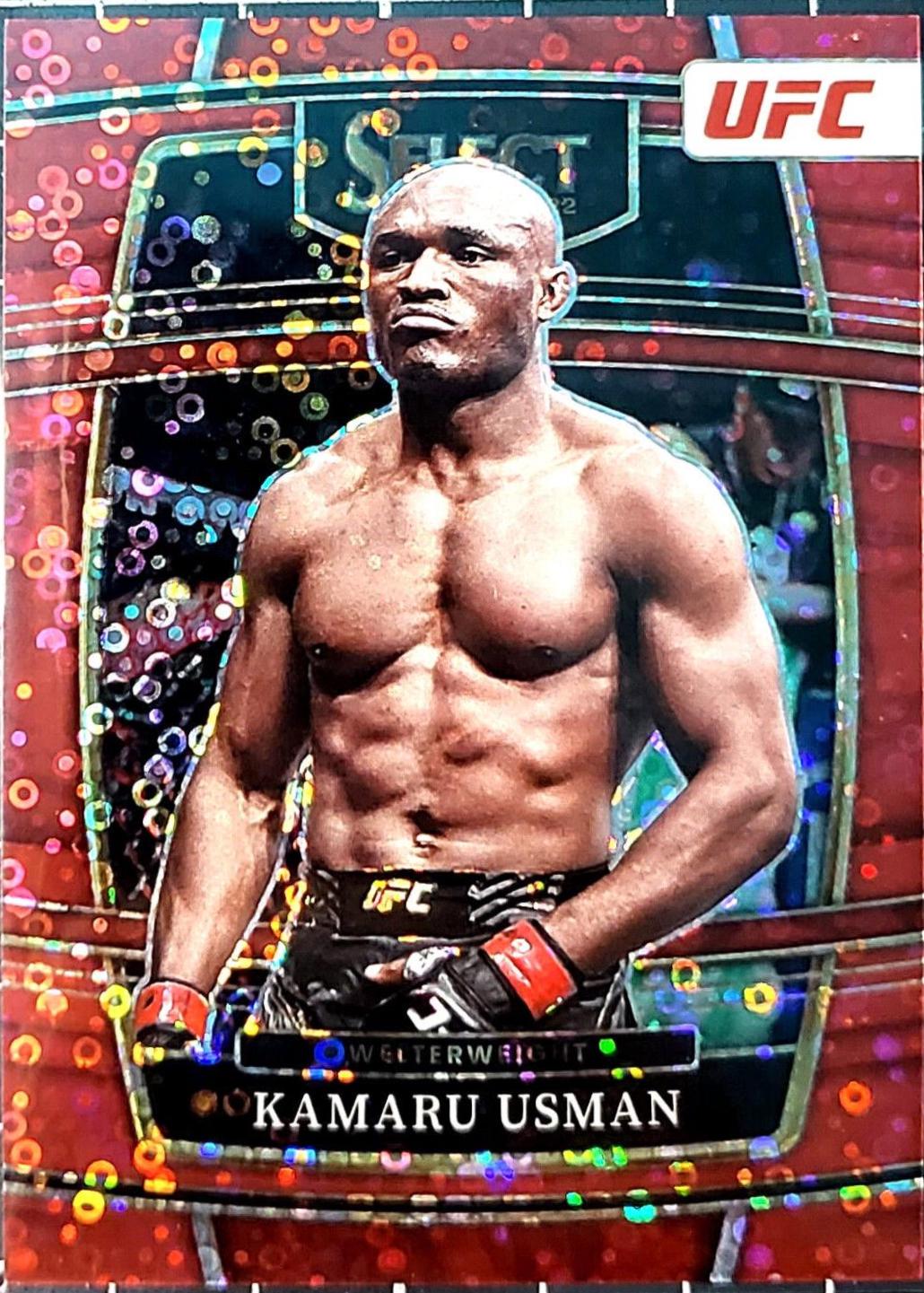 Kamaru Usman 2022 Panini Select UFC Concourse #5 Red Disco