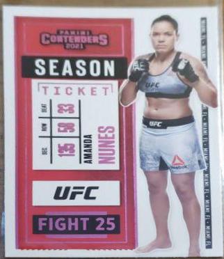 Amanda Nunes 2021 Panini Chronicles UFC Base Contenders Season Ticket #7 Pink