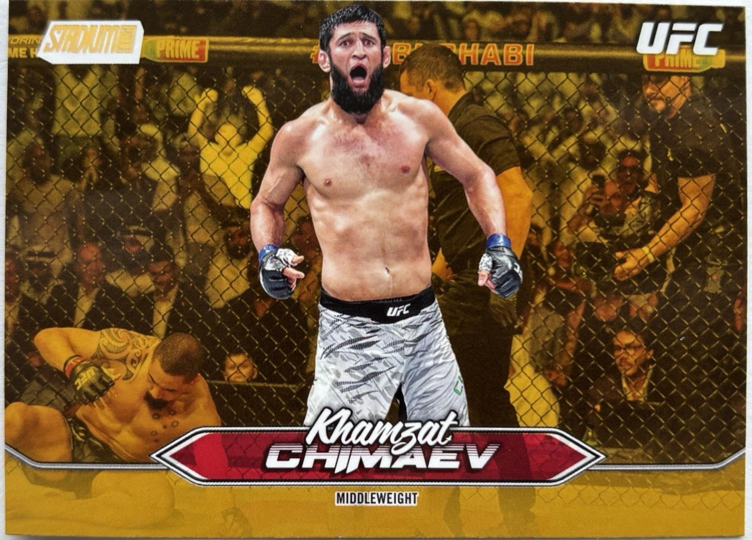 Khamzat Chimaev 2025 Topps Stadium Club UFC Base #90 Gold