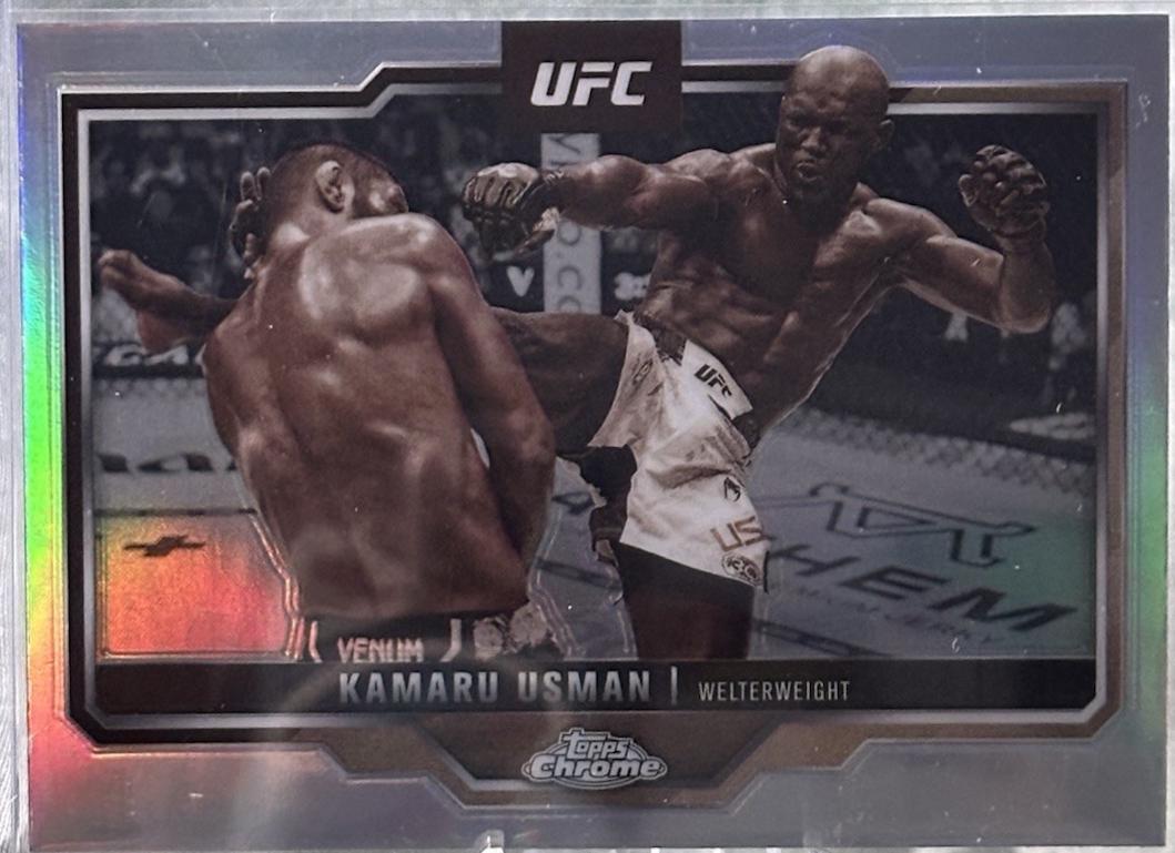 Kamaru Usman 2025 Topps Chrome UFC Base #27 Refractor