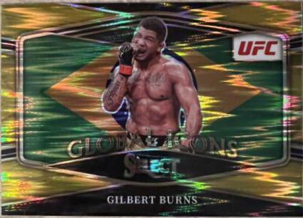 Gilbert Burns 2022 Panini Select UFC Global Icons #13 Gold Flash