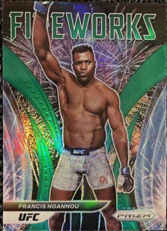 Francis Ngannou 2022 Panini Prizm UFC Fireworks #16 Green