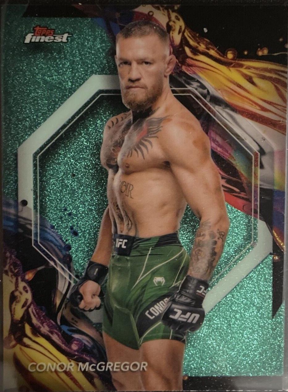 Conor McGregor 2024 Topps Finest UFC Base Uncommon #151 Aqua Glitter Refractor
