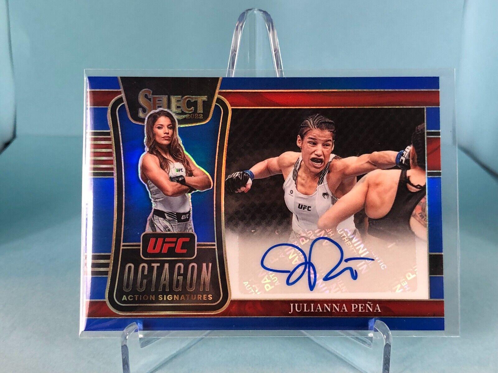 Julianna Peña 2022 Panini Select UFC Octagon Action Signatures #12 Blue