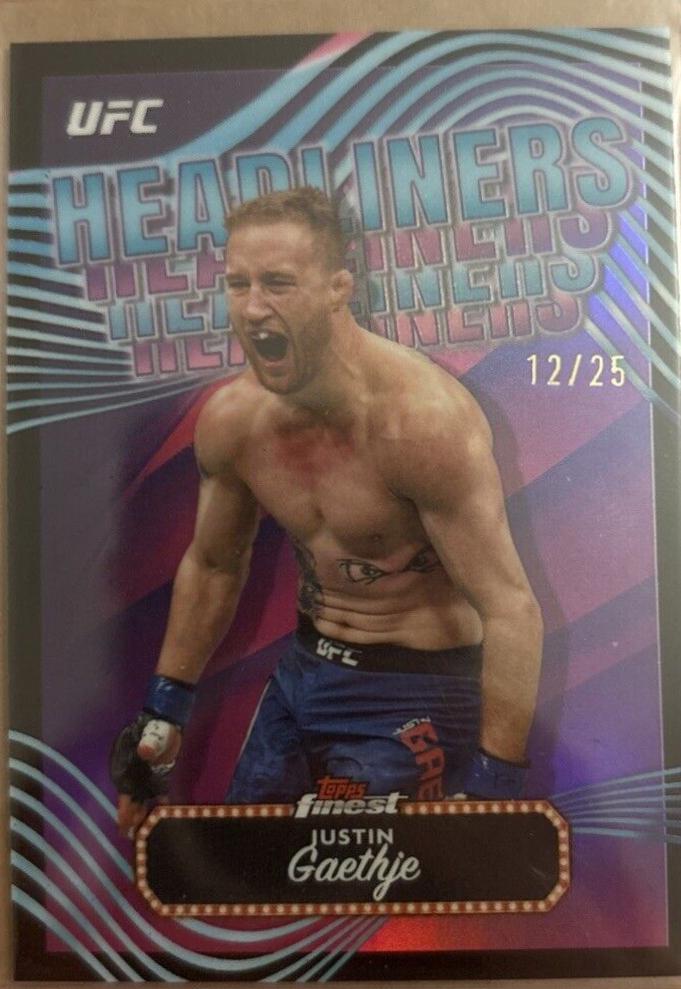 Justin Gaethje 2024 Topps Finest UFC Headliners #HDL-11 Black Refractor