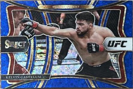 Kelvin Gastelum 2021 Panini Select UFC Premier Level #167 Blue Disco