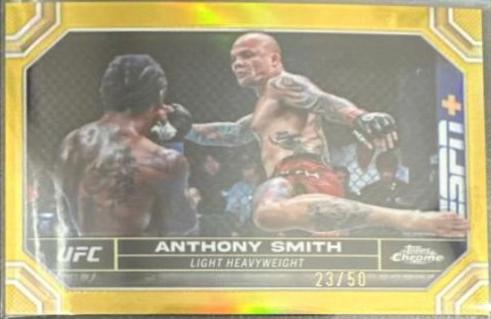 Anthony Smith 2024 Topps Chrome UFC Base #19 Gold Refractor