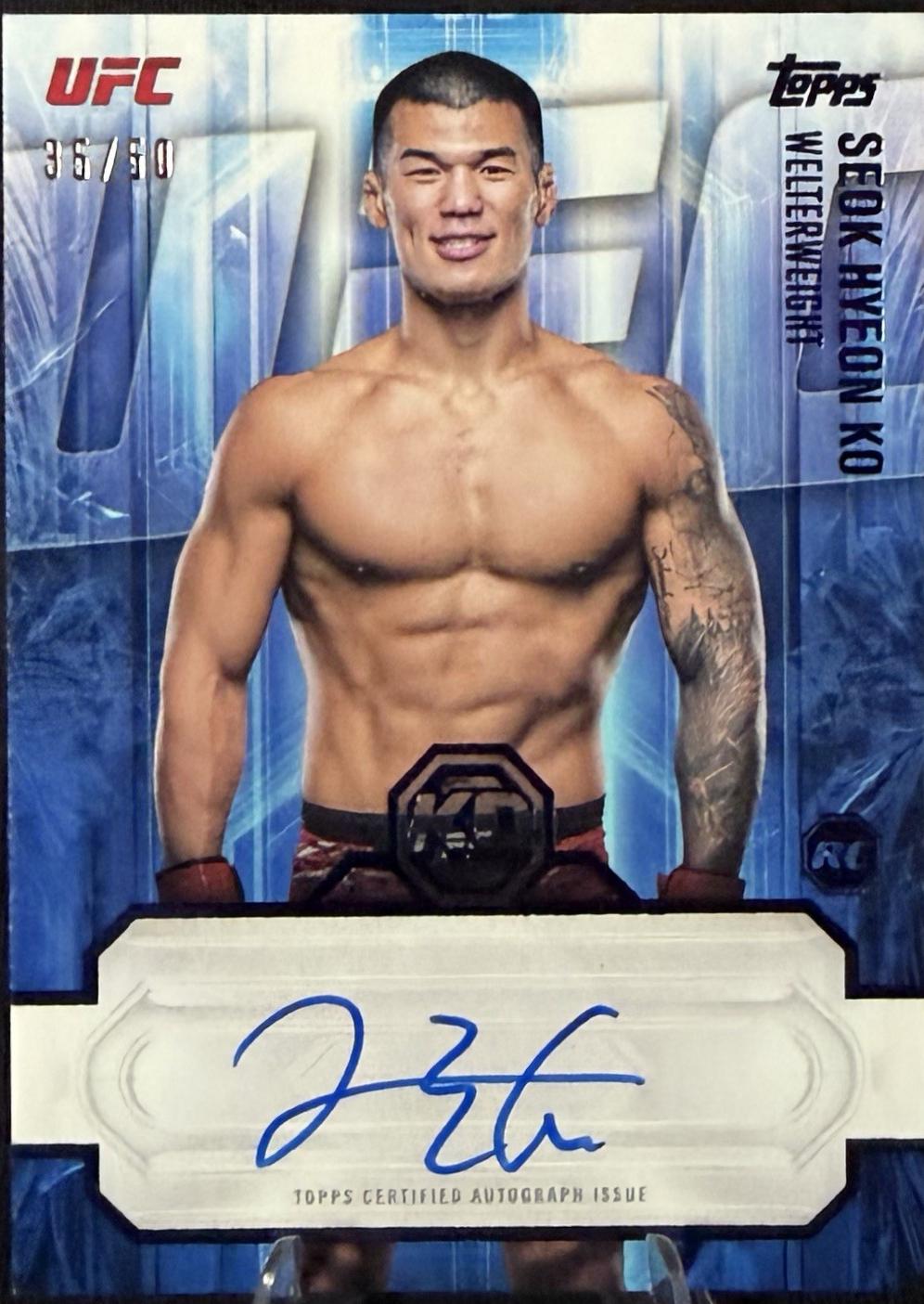 Seok Hyeon Ko 2026 Topps Knockout UFC Knockout Autographs #KOA-SKO Blue
