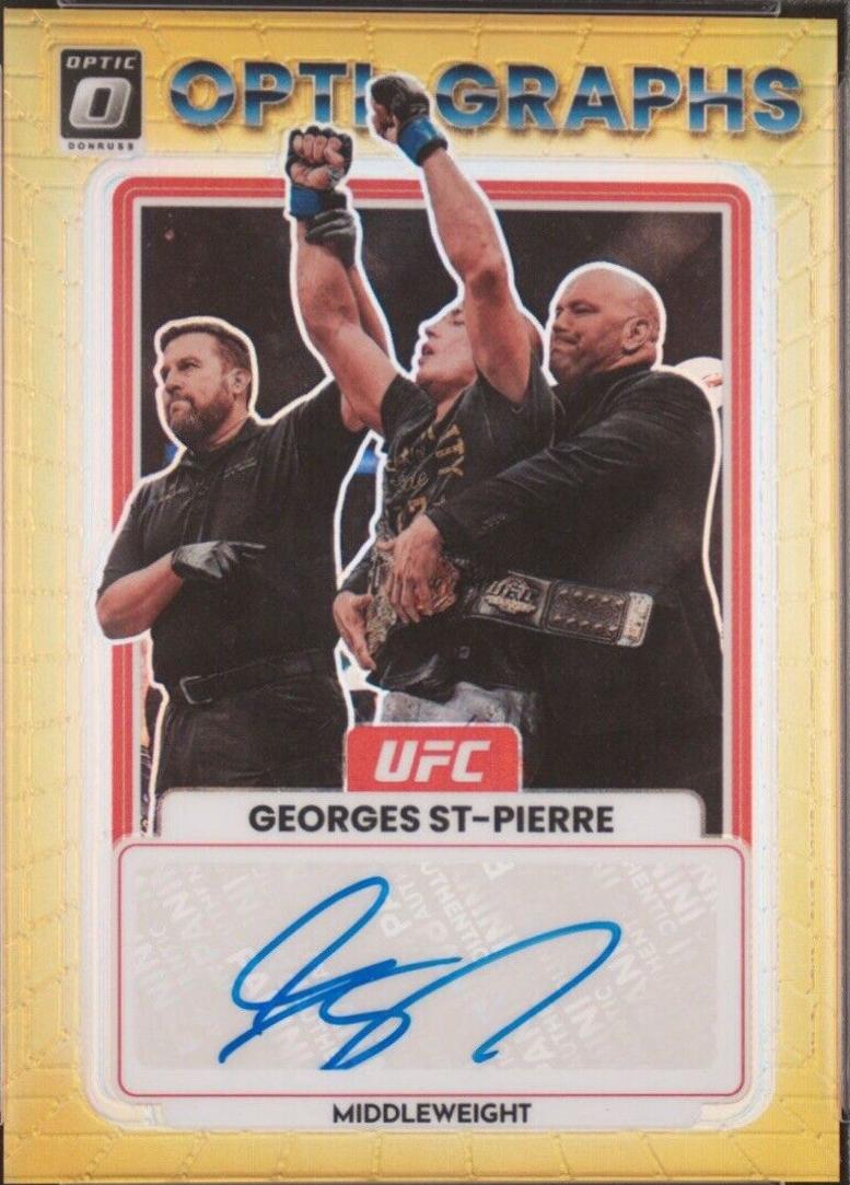 Georges St-Pierre 2023 Panini Donruss Optic UFC Opti-Graphs #20 Gold Autograph