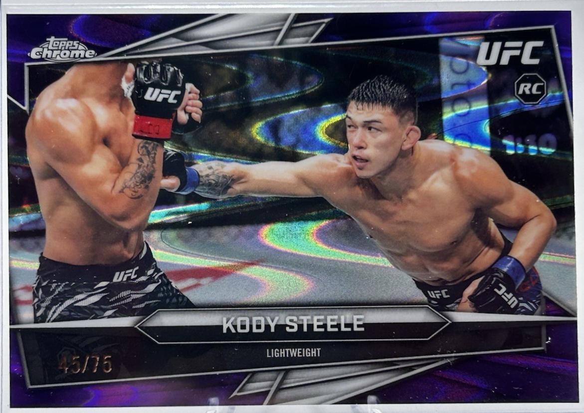 Kody Steele 2026 Topps Chrome UFC Base #143 Purple Ray Wave Refractor