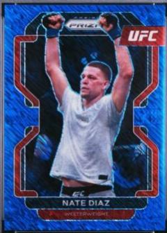 Nate Diaz 2022 Panini Prizm UFC Base #150 Blue Shimmer