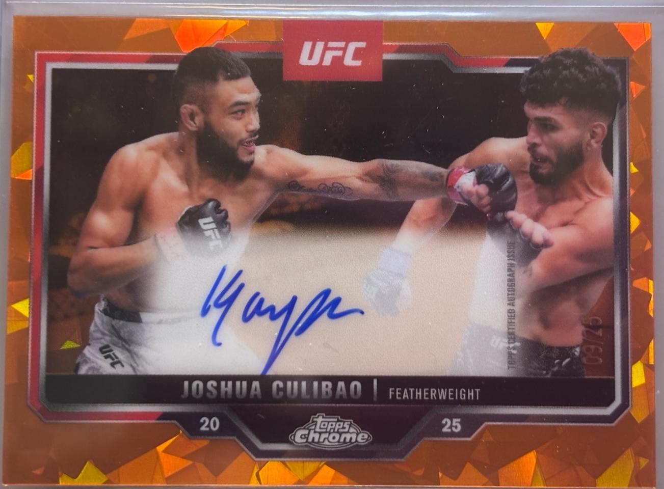 Joshua Culibao 2025 Topps Chrome Sapphire UFC Chrome Veteran Autographs Sapphire #CVA-JC