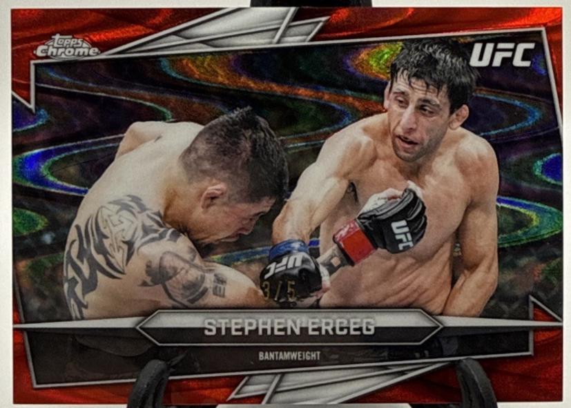Stephen Erceg 2026 Topps Chrome UFC Base #186 Red Ray Wave Refractor
