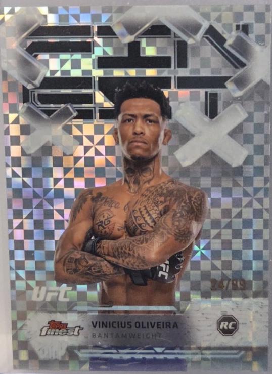 Vinicius Oliveira 2025 Topps Finest UFC Base Common #93 Blue Checkerboard Refractor