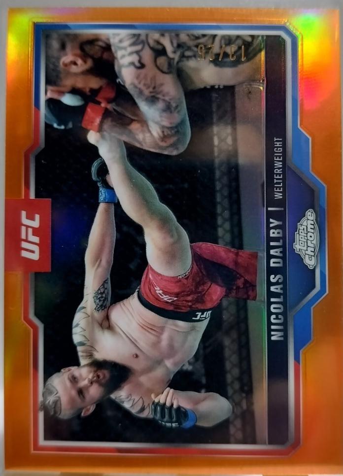 Nicolas Dalby 2025 Topps Chrome Sapphire UFC Base Sapphire #42 Orange Sapphire