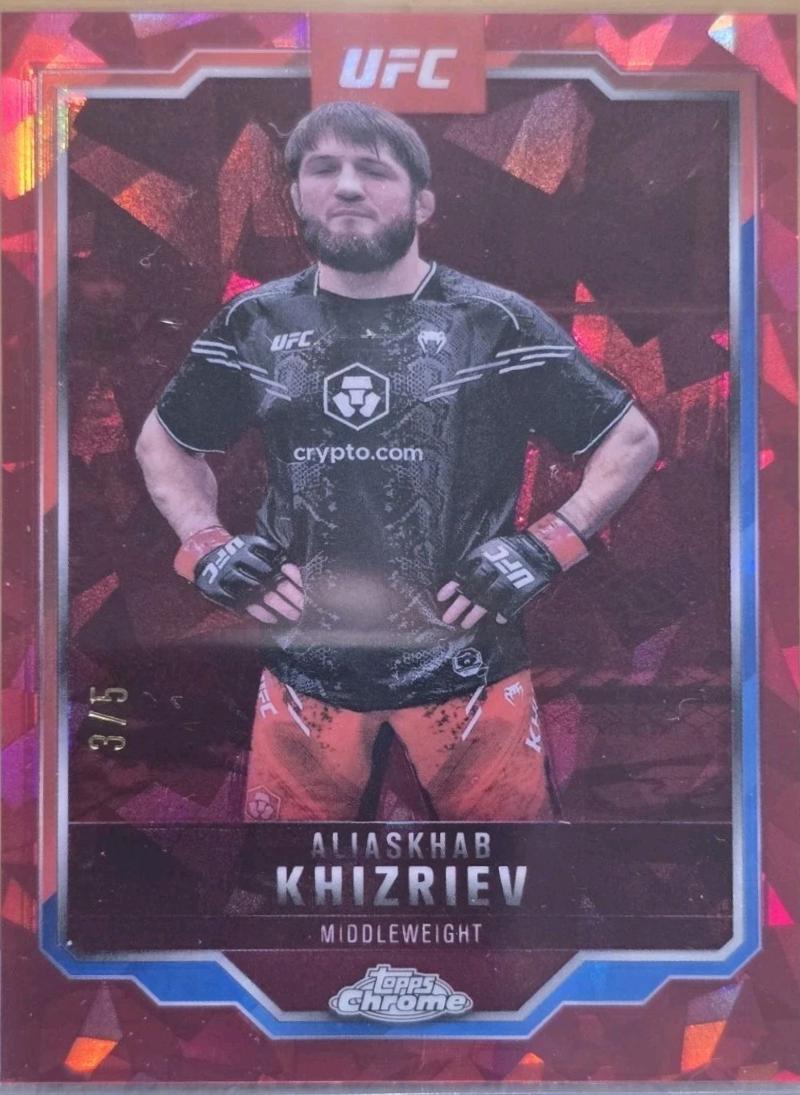 Aliaskhab Khizriev 2025 Topps Chrome Sapphire UFC Base Sapphire #196 Red Sapphire