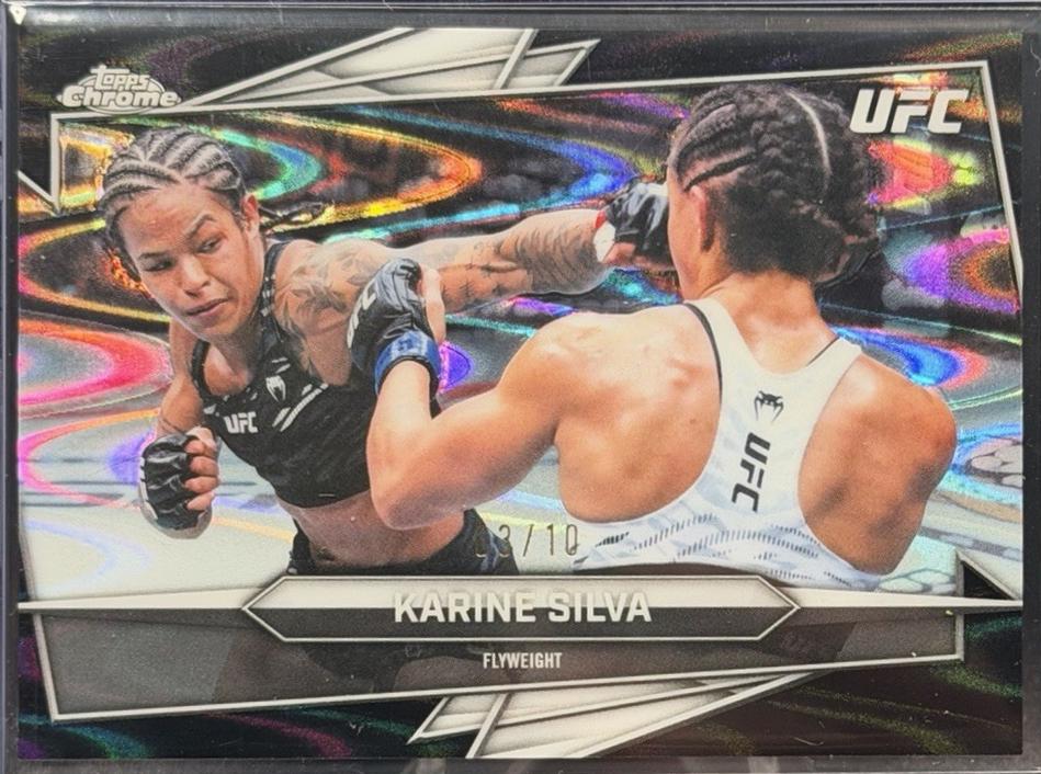Karine Silva 2026 Topps Chrome UFC Base #127 Black Refractor