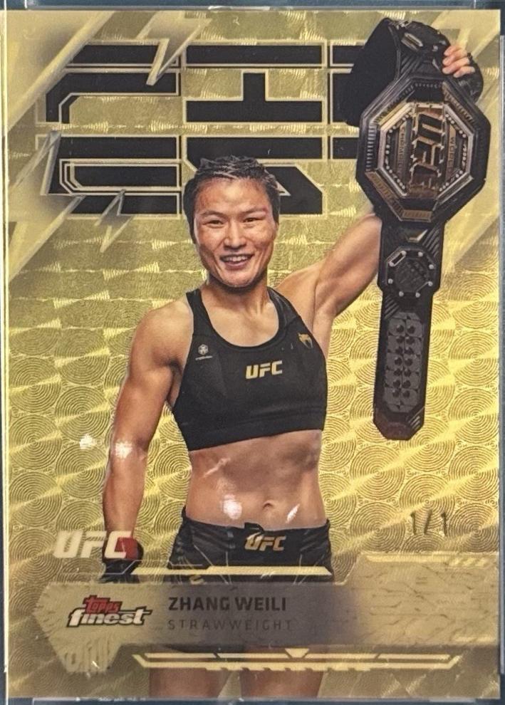 Zhang Weili 2025 Topps Finest UFC Base Rare #233 Checkerboard Refractor