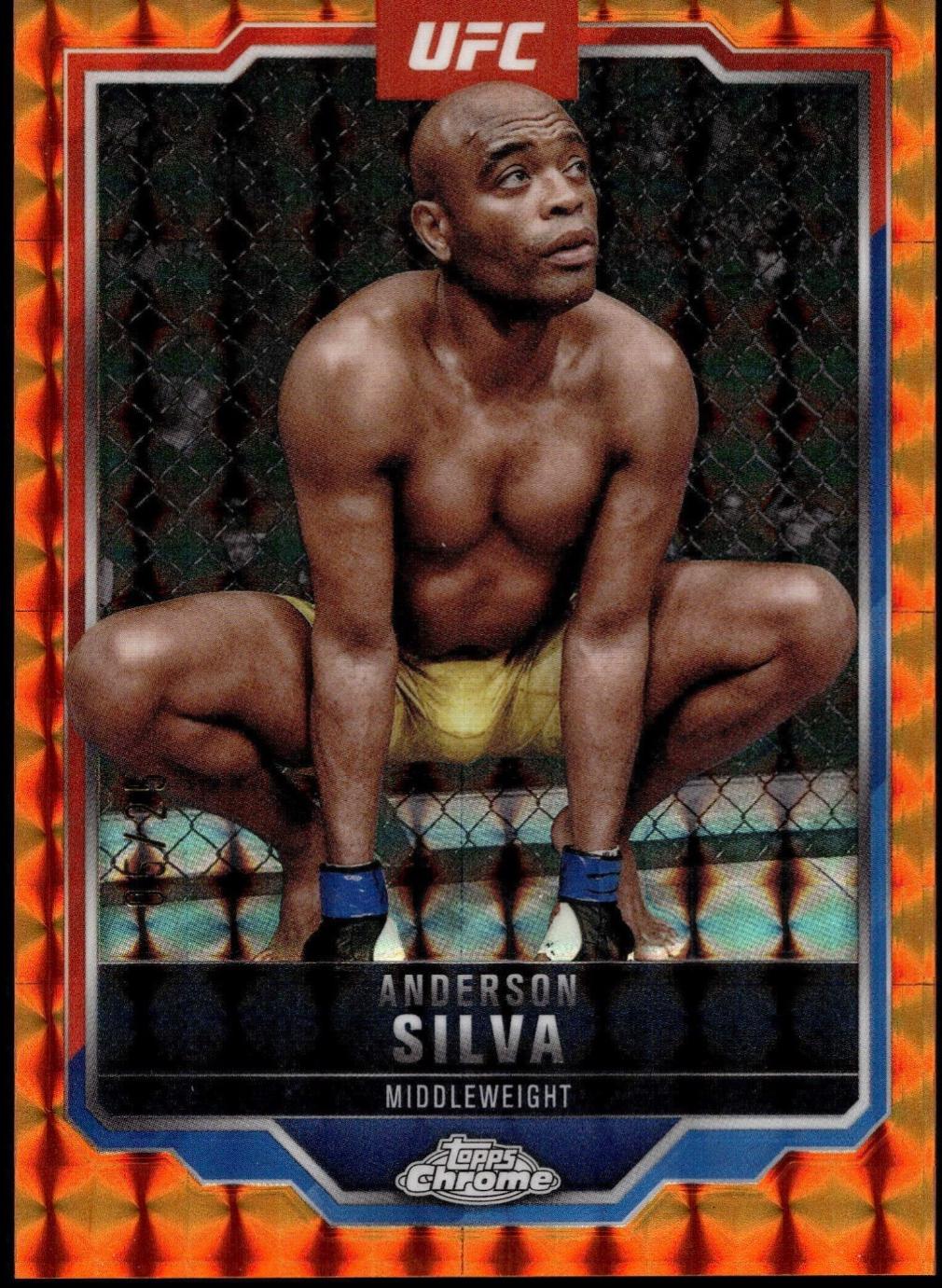 Anderson Silva 2025 Topps Chrome UFC Base #44 Orange Geometric Refractor