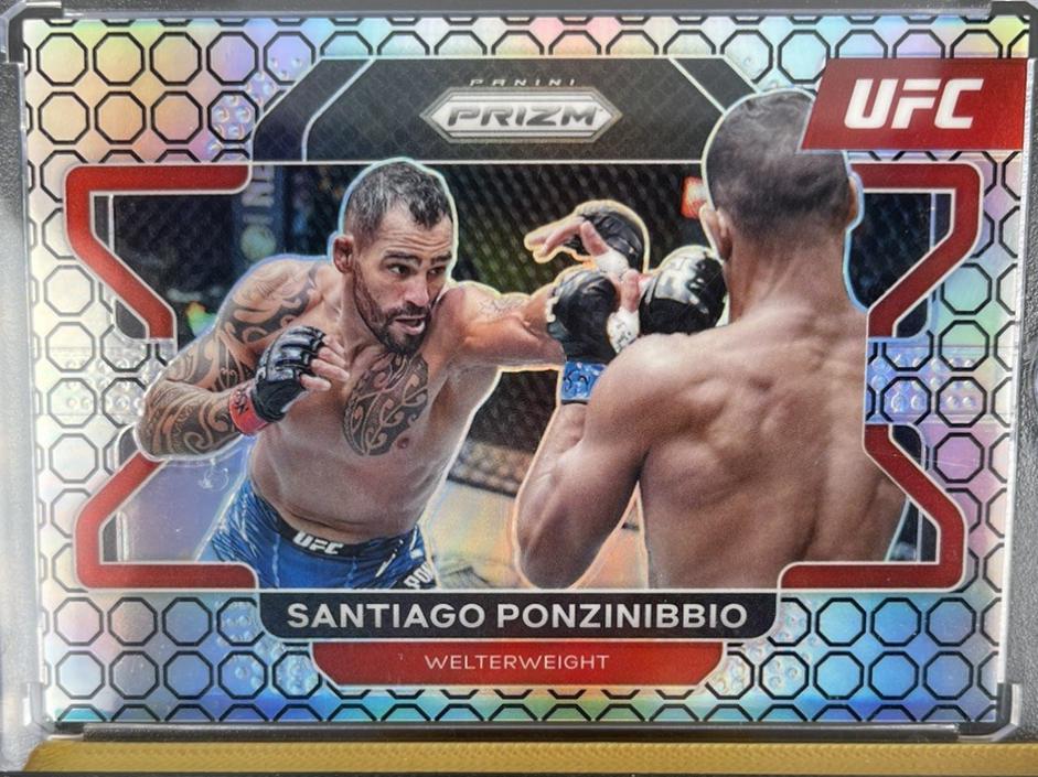 Santiago Ponzinibbio 2022 Panini Prizm UFC Base #50 Octagon